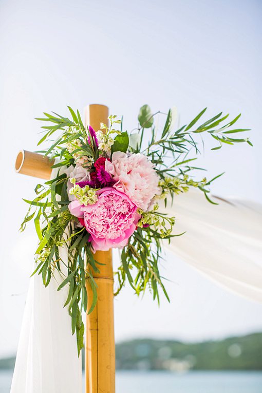 Wedding arch rental for destination wedding in St. Thomas.